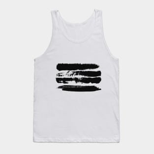 Black brush strokes on white background, monochrome. Print. Tank Top